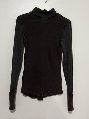 We The Free Black Long-Sleeve Mock Neck Top